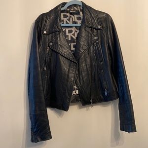 DKNY Black Leather Jacket (M)
